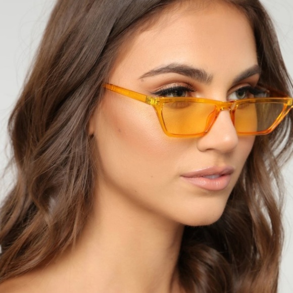 Fashion Nova Accessories - FASHION NOVA Orange "The Whiskers" Sunglasses